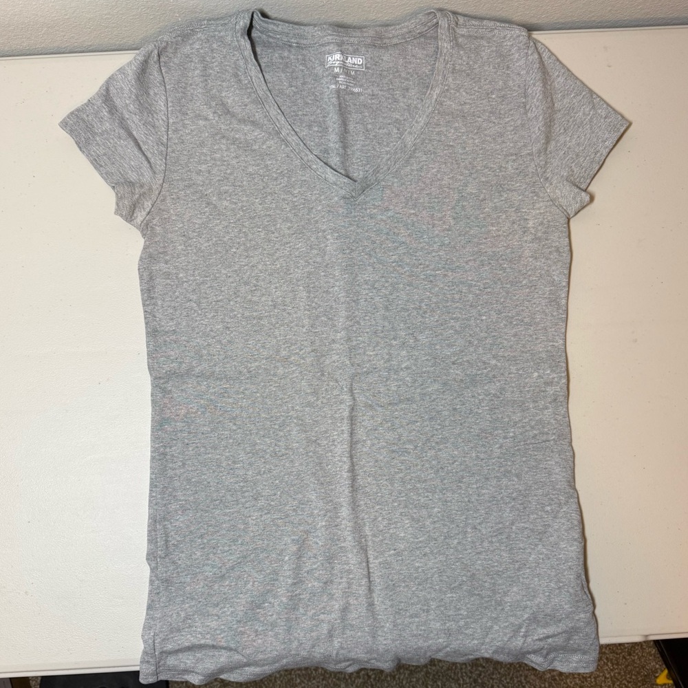 Kirkland Signature Heather Gray V-Neck Tee